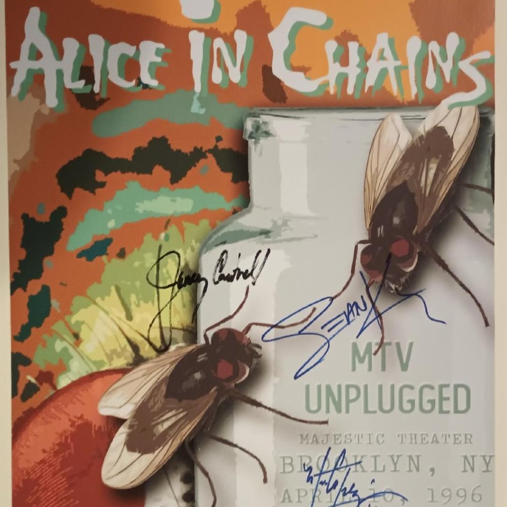 1991 Alice in Chains SIGNED Original Concert Poster REPRODUCTION (RP)